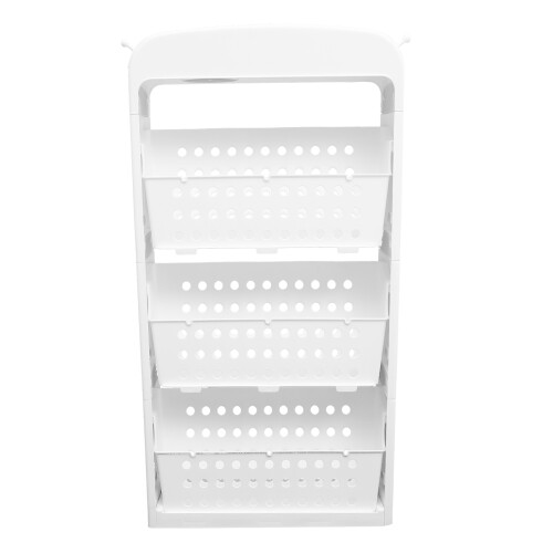 White Multi-Tier Plastic Book Rack Storage Shelf for Kitchen