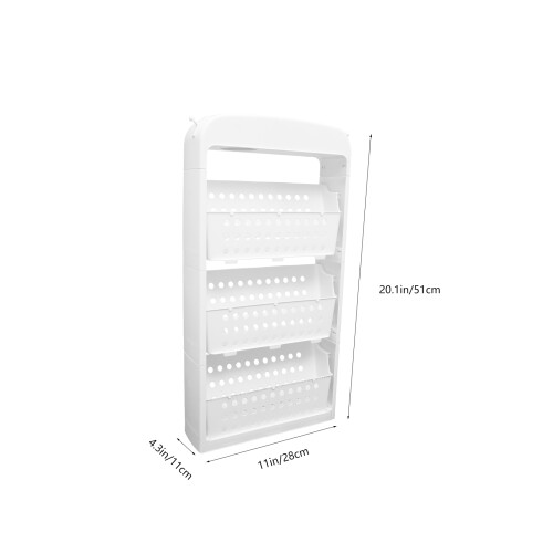 White Multi-Tier Plastic Book Rack Storage Shelf for Kitchen 1
