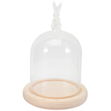 1Set Glasdeksel Met Voet En Konijnenvorm Voor Micro-Landschap