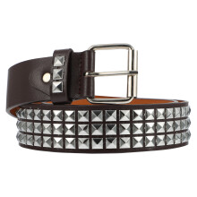 1Pc Durable Coffee PU Leather Rivet Belt Chic Decorative Waist Belt