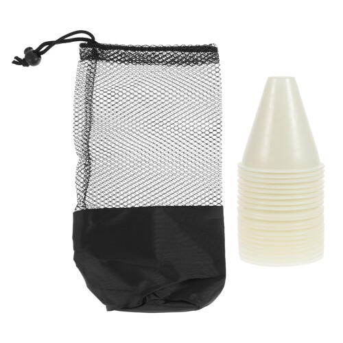 1Set White Outdoor Roller-Skating Training Cones Pe Marker Set