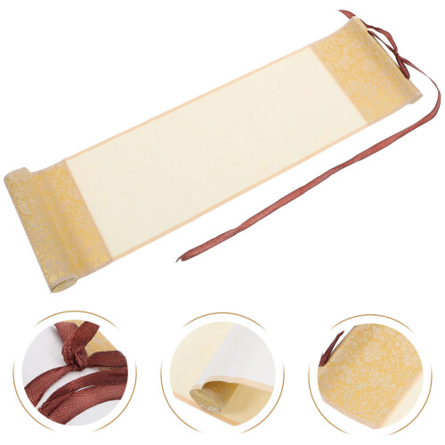 Decorative Scroll Blank Chinese White 1pack 14.4x3.9x0.8in 1