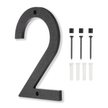 8 Inch Floating House Numbers Black ABS with Screws, Large Modern Address Numbers for Outdoor