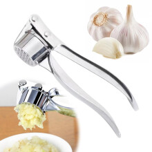 Garlic Press Stainless Steel Crusher with Ergonomic NonSlip Handle, Dishwasher Safe Mincer Silver