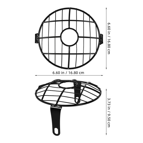 Black Iron Retro Mesh Headlight Protector Cover for Motorcycle Use 1