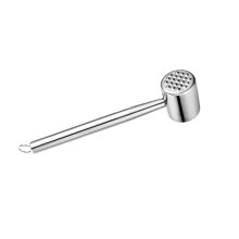 Stainless Steel Meat Tenderizer Hammer with Ergonomic Grip for Steak and Poultry, Hanging Hole