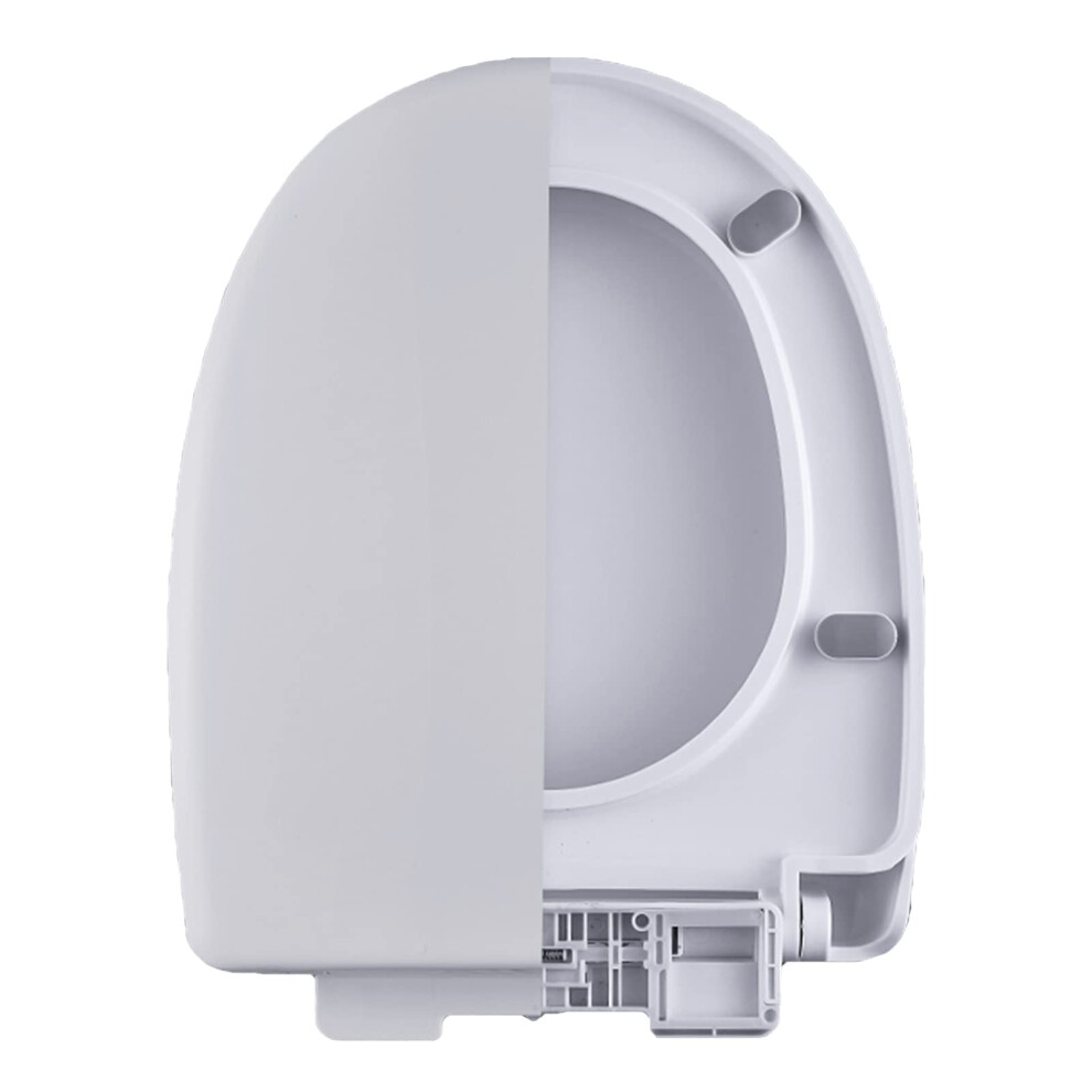 Quiet Close Oval Toilet Seat With Durable Hinges, Easy Clean And Tool Installation 9070919694844