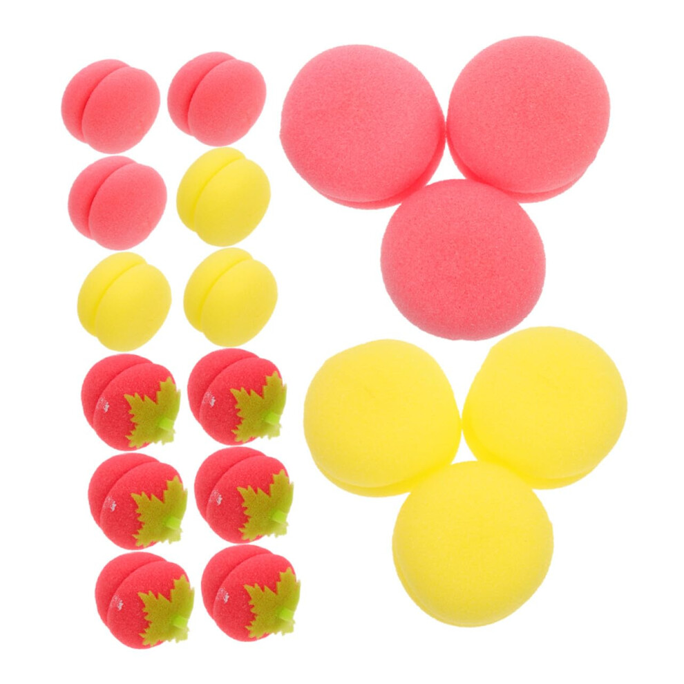 Strawberry Hair Curlers Heatless Sponge Rollers for Soft Waves Overnight Curling 24pcs