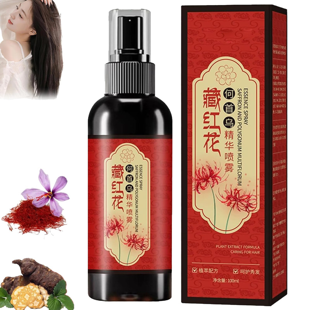 Gray Saffron Herbal Hair Darkening Spray For Roots With Natural Shine And Antifrizz Control 1Pcs