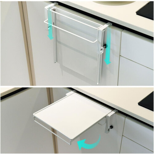 Foldable Kitchen Shelf with Towel Rack, Wall Mounted SpaceSaving Storage for Small Kitchens 2