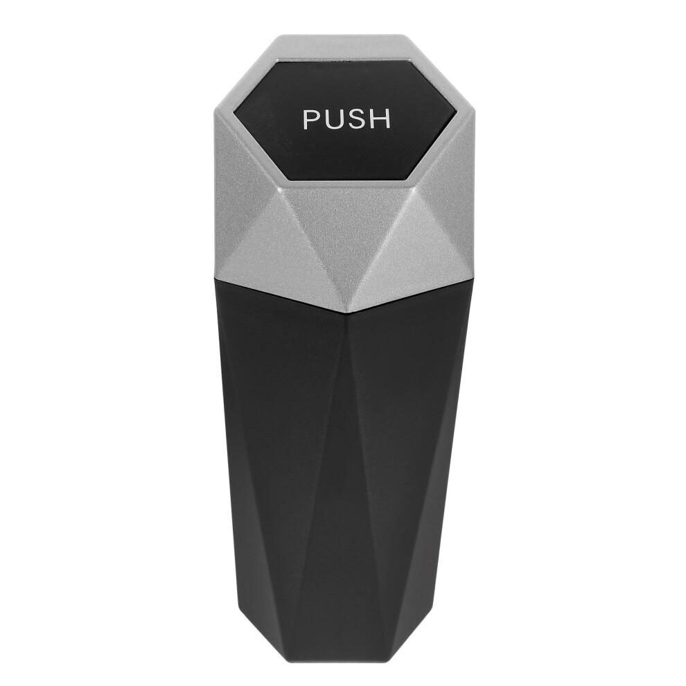 Car Trash Can Plastic Vehicle Waste Holder Cup Storage Bin Silver 3061186839621