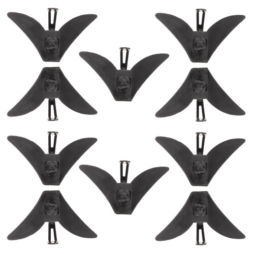 10Pcs Black Metal Plastic Tie Clips for Men Decorative Necktie Holders