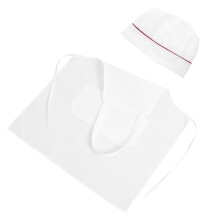 2Pcs Cooking Apron Set White with Split Pocket for Waiter Waitress