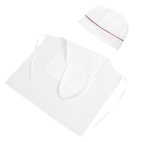 2Pcs Cooking Apron Set White with Split Pocket for Waiter Waitress