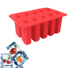 Red Silicone Ice Cream Mold Maker Perfect for Home Kitchen Use