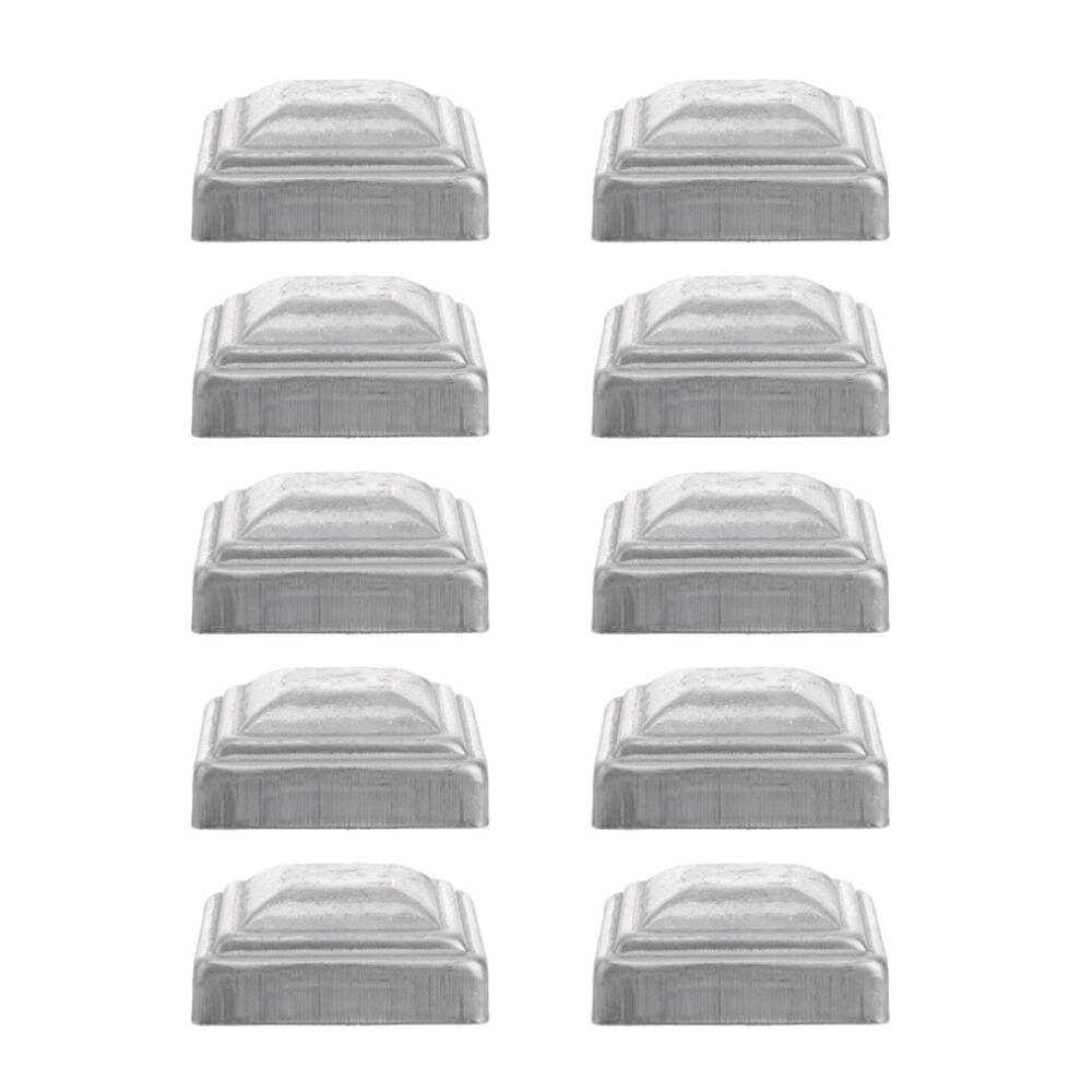 10Pcs Silver Iron Fence Post Caps 5X5 Square Cover For Home Railing 3171399596102