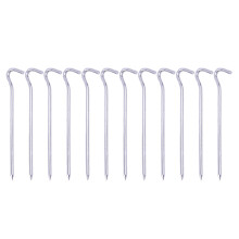 12Pcs Lightweight Silver Metal Ground Pegs Aluminum Alloy Tent Stakes
