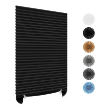 Blackout Window Shades Cordless No Drill Adhesive Room Darkening Pleated Paper Blinds 24x59 Black