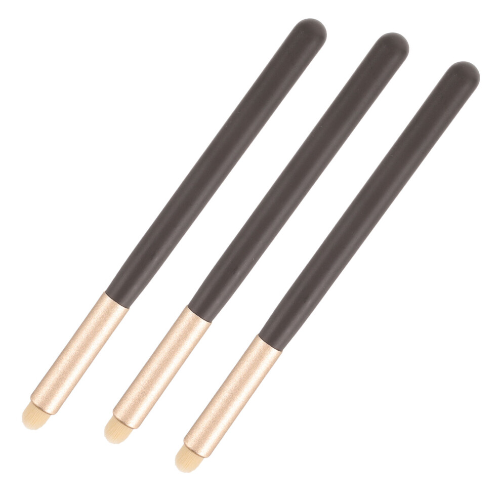 Aboofan Black 3Pcs Portable Lip Gloss & Concealer Brushes Wood Makeup Tools