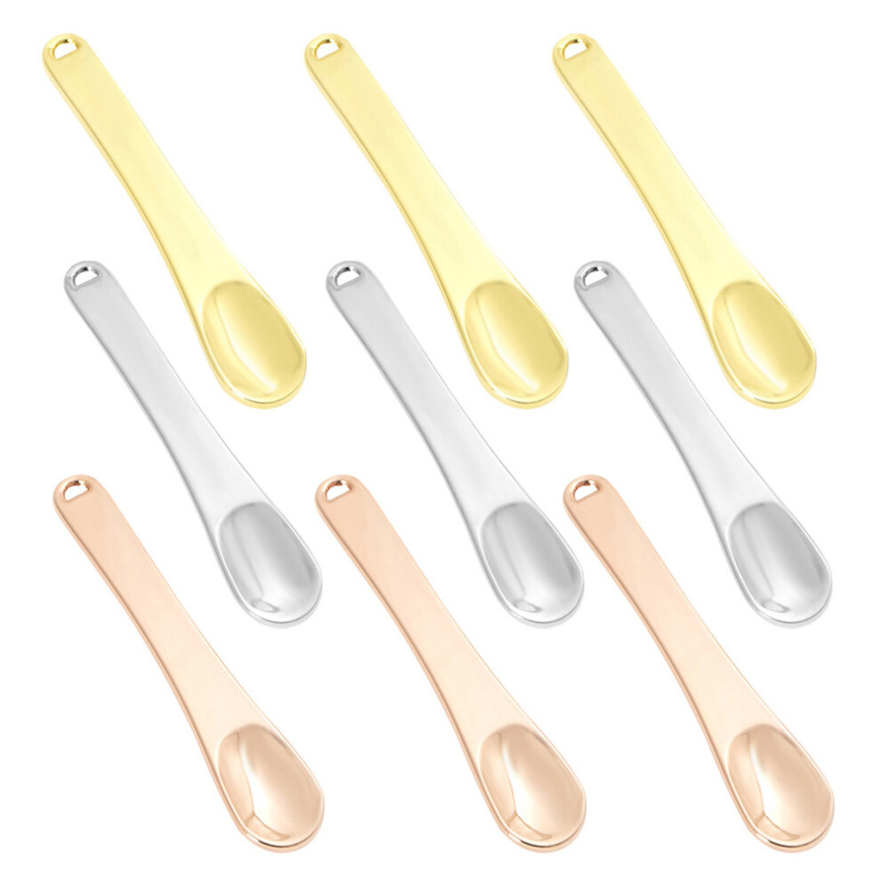 Totority Cream 9Pcs Metal Makeup Spoons For Facial And Cosmetic Mixing