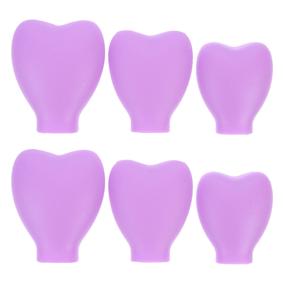Solustre Makeup Brush Cap Silicone Violet 6Pcs