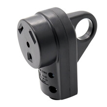 Black Handle Grip Rv Plug Female 125V Replacement 30A
