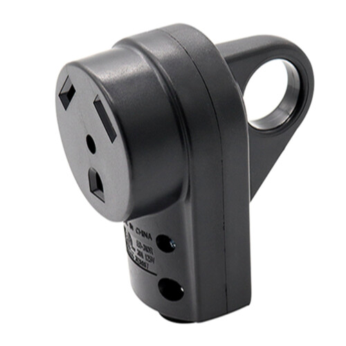Black Handle Grip Rv Plug Female 125V Replacement 30A