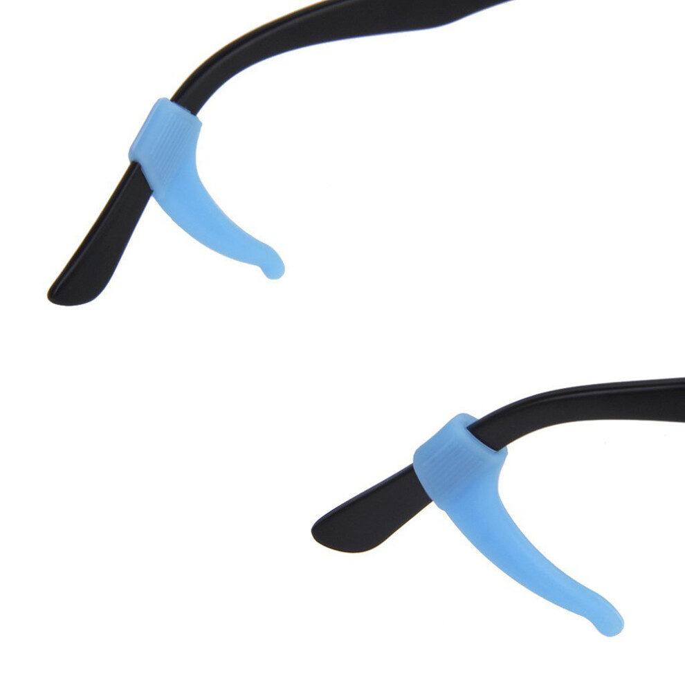 Totority Sky Blue Pair Of Silicone Anti-Slip Eyeglass Temple Tips Comfortable