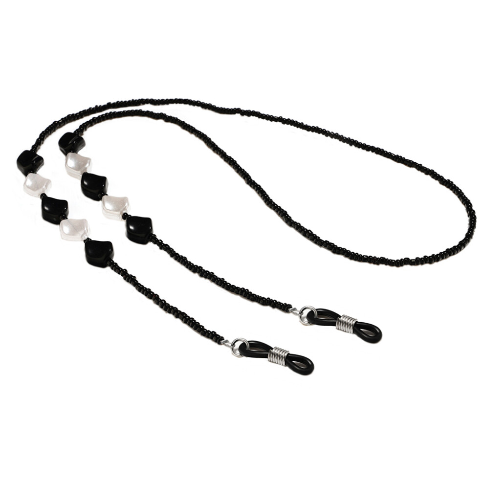Totority Black 1Pc Eyewear Safety Strap Beaded Cord For Glasses And Sunglasses