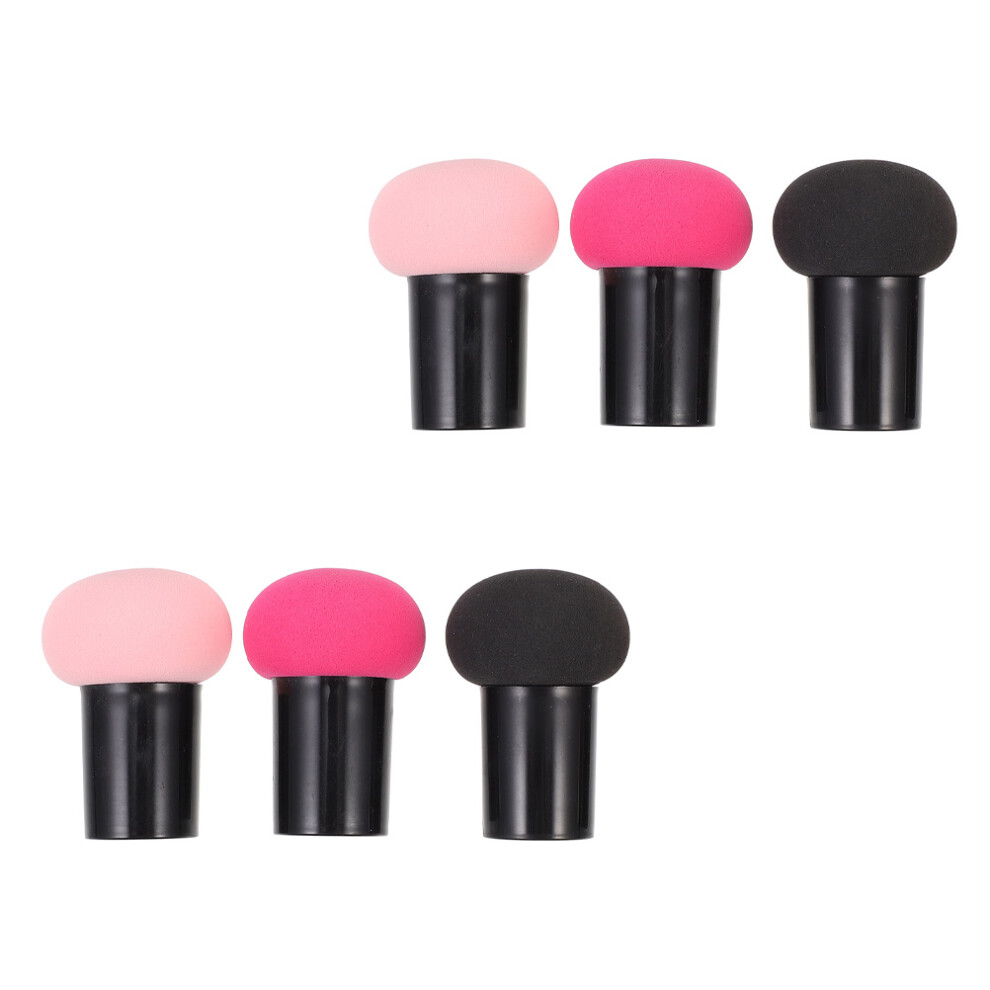 Totority 6Pcs Mushroom Shape Makeup Sponges With Handle Durable Foundation Puff