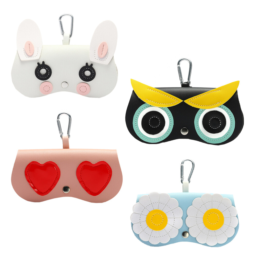 Ohphcall 4Pcs Leather Glasses Bags Portable Eyewear Storage Assorted Colors