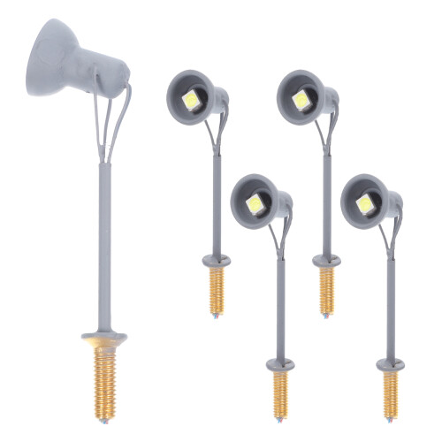 5Pcs Sand Table Spotlight Miniature Signal Light Grey Metal ABS Model