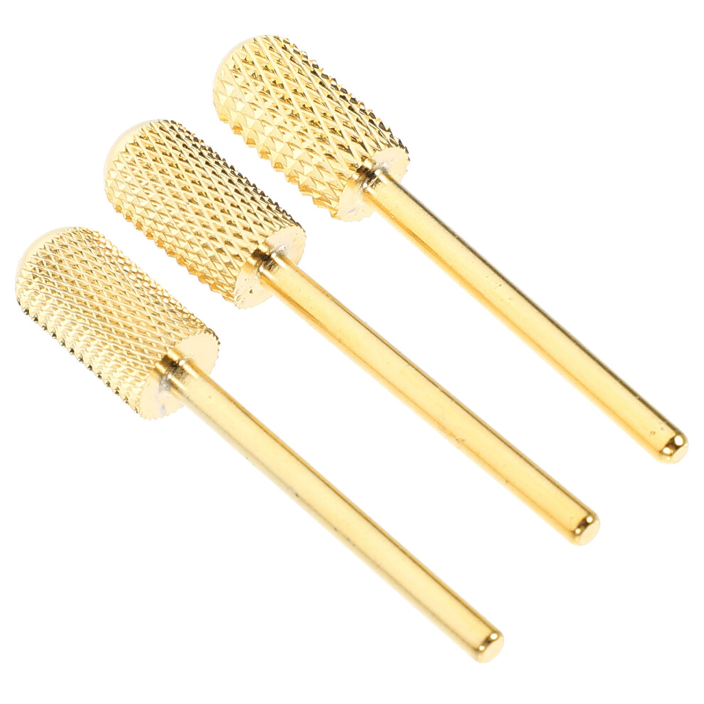 Ohphcall Golden 3Pcs Carbide Nail Drill Bits For Acrylic Nails Home Manicure