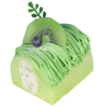 2Pcs Lifelike Green Fake Cake Model Decorative Artificial Dessert Prop