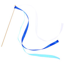 20Pcs Blue Wedding Ribbon Wands Fairy Sticks for Ceremony Party Favors