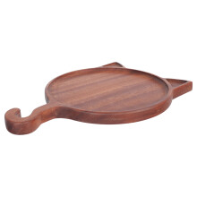 1Pc Ebony Wood Food Tray Brown Cat Shape Dessert Plate