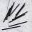 50pcs disposable lip liner brushes plastic handle nylon bristles black 3