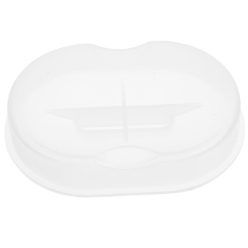 1Pc Light Grey Silicone Ellipse Soap Box Mold for DIY Kitchen Use