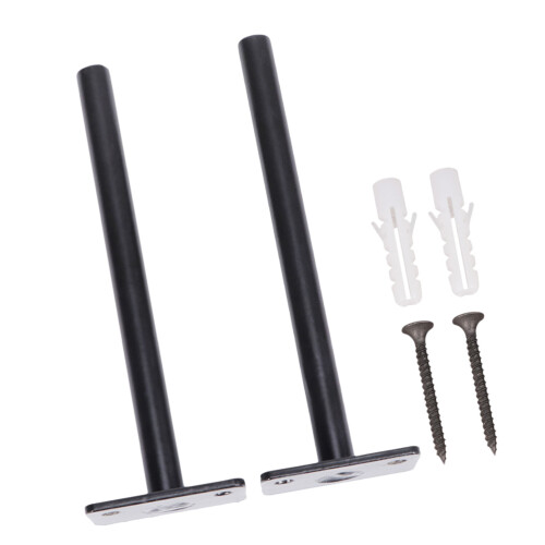 2Pcs Black Clapboard Bracket Durable Metal Wall Mount Shelf Support 2