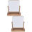 2Pcs Portable Wooden Desktop Makeup Mirror For Home Use Gray 7