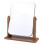 2Pcs Portable Wooden Desktop Makeup Mirror For Home Use Gray 8