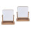 2Pcs Portable Wooden Desktop Makeup Mirror For Home Use Gray 4