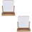 2Pcs Portable Wooden Desktop Makeup Mirror For Home Use Gray 6