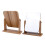 2Pcs Portable Wooden Desktop Makeup Mirror For Home Use Gray 9