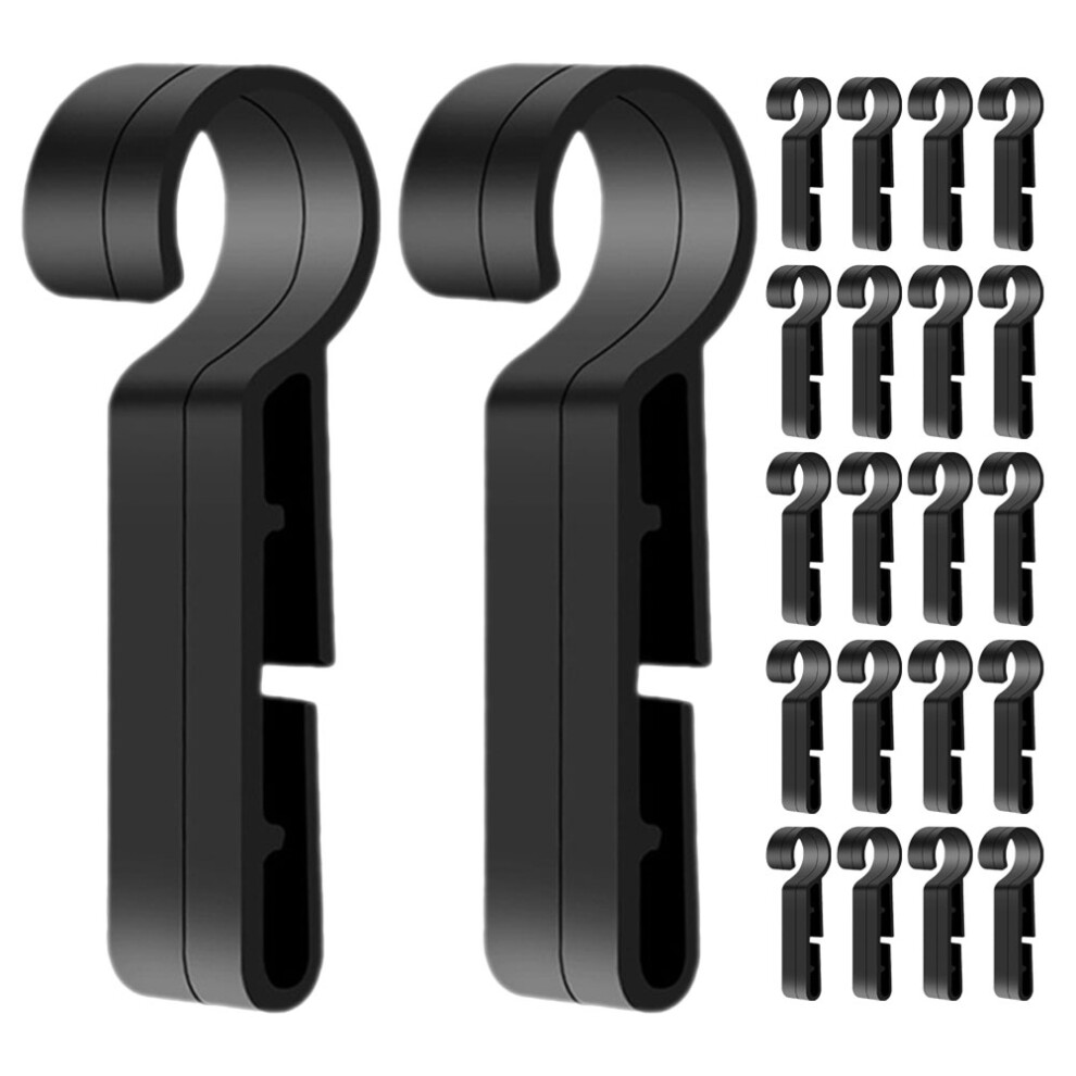 50Pcs Durable Hardhat Headlight Clips Black Plastic For Construction 3292820287250
