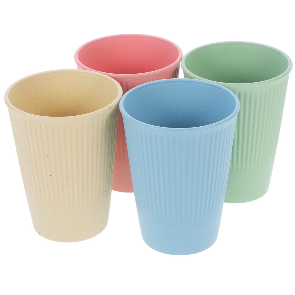 4Pcs Stackable Kids Cups Pp Reusable Beverage Set Assorted Color Happyyami