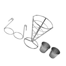 2 Set Iron Art Single-Head Chips Rack Electroplated Snacks Basket