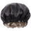 Black Elastic Shower Hat Soft Polyester Night Sleeping Hair Bonnet 6