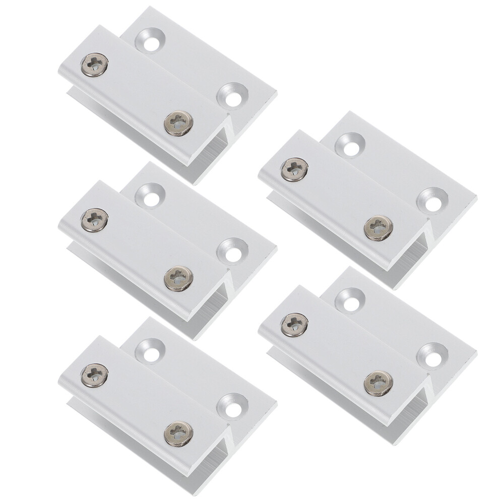 10Pcs Silver Aluminum Glass Shelf Brackets Heavy Duty Floating Clips 013798207049
