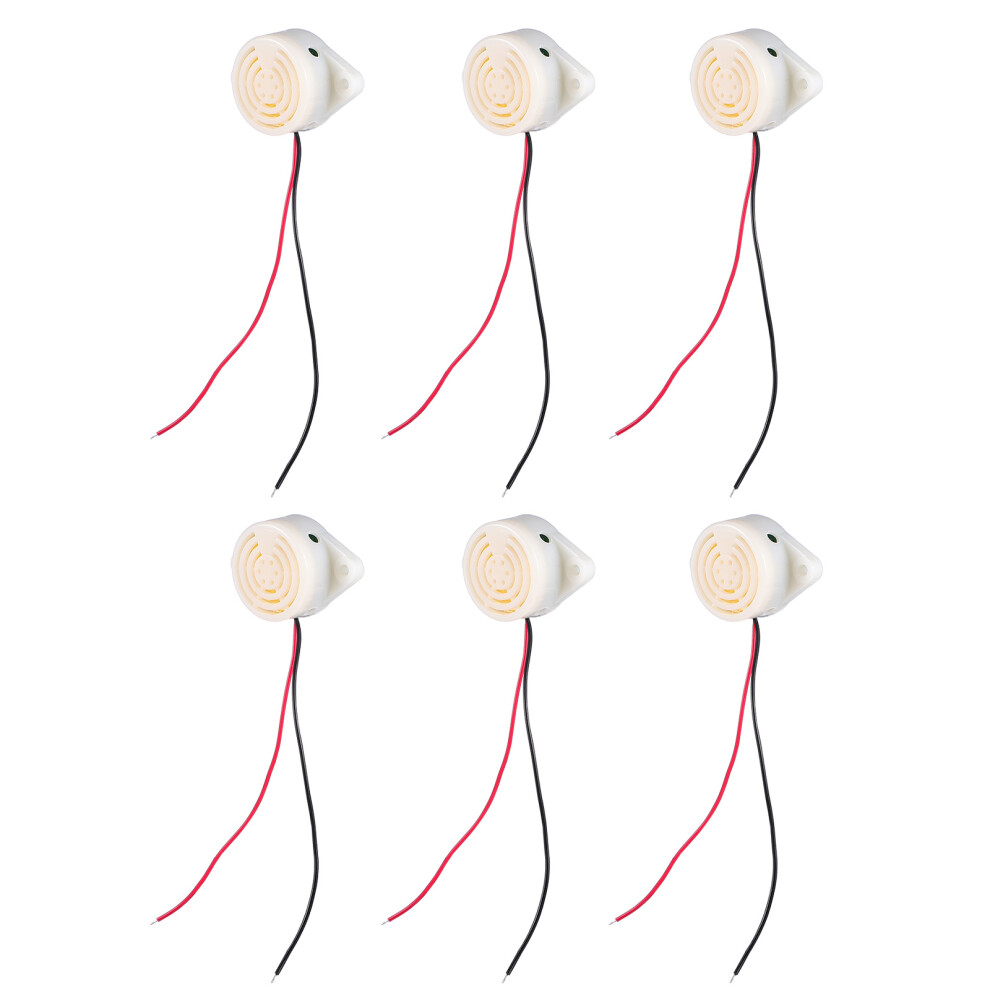 6Pcs Plastic Electronic Buzzer 3-24V Piezo Tone For Computer Use 3054264108573